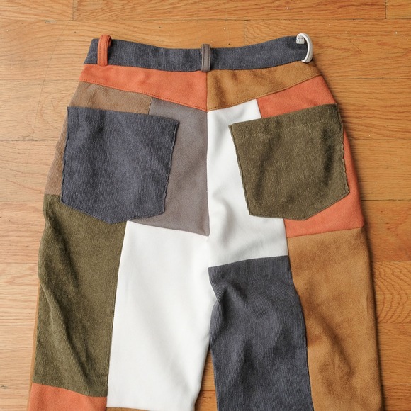 Jaded London Women's Mixed Patchwork Corduroy Trousers High Waisted Size 24 - Picture 9 of 11